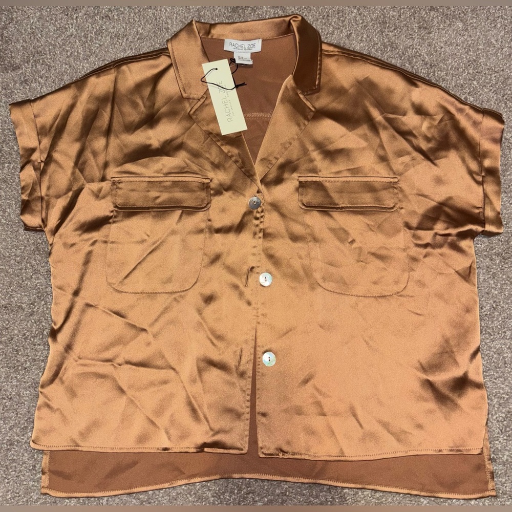 Rachel Zoe Copper Satin Blouse